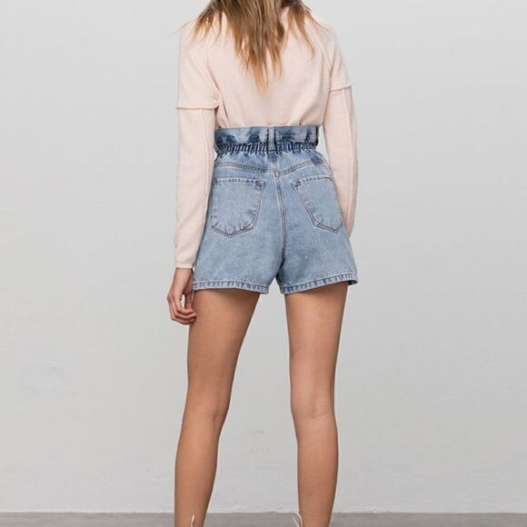 Insane Gene Lily Super High Rise Paper Bag Shorts Size Small NWT Paperbag Waist - Picture 8 of 8